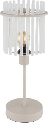 Globo 15698TB Asztali lámpa, matt homokszínű fém, szatén üvegrudak, fekete PVC kábel, billenőkapcsoló a kábelen, ø: 150mm, M: 375mm, kábelhossz 1500mm, 1x E14 40W 230V izzó nélkül