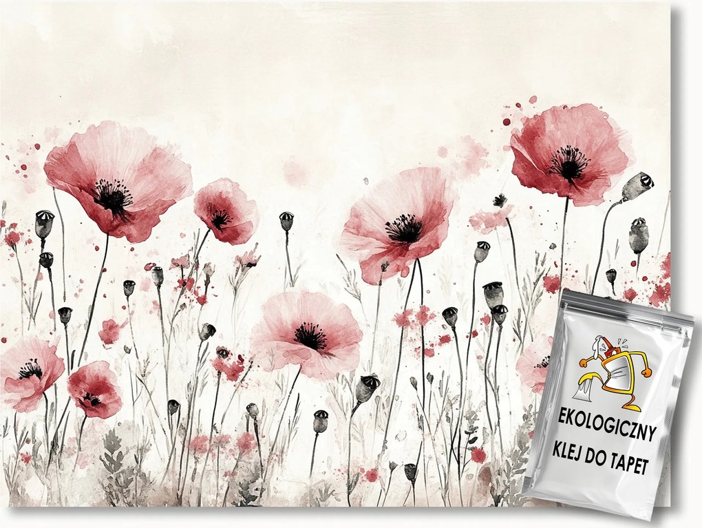 Fotótapéta Flizelina Természet Kert Rét Pipacsok Tavasz 200x140 ragasztó