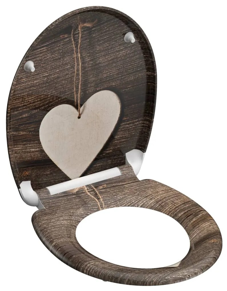 SCHÜTTE WOOD HEART duroplast WC-ülőke lágyan záródó gyorskioldással