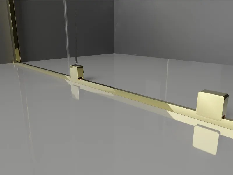 Mexen Velar, nyílásba tolóajtó Walk-In 140 cm, 8 mm átlátszó üveg, arany fényes, 871-140-000-03-50