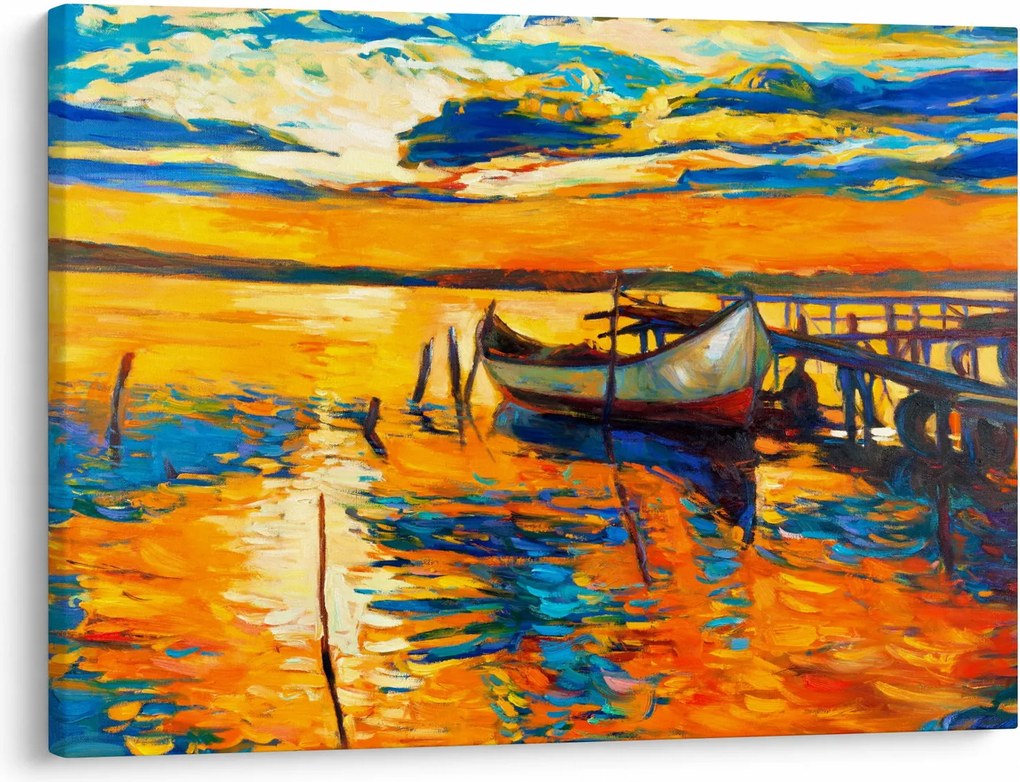 Kép - Hajó naplementekor (70x50 cm)