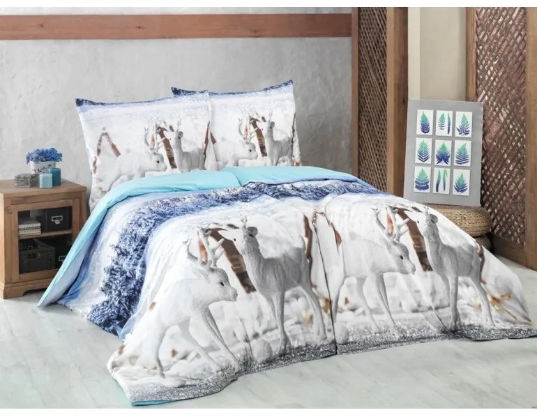 Téli mintás 3D pamut ágyneműhuzat, A standard egyszemélyes ágy szett tartalma: 1x 140x200 + 1x 70x90