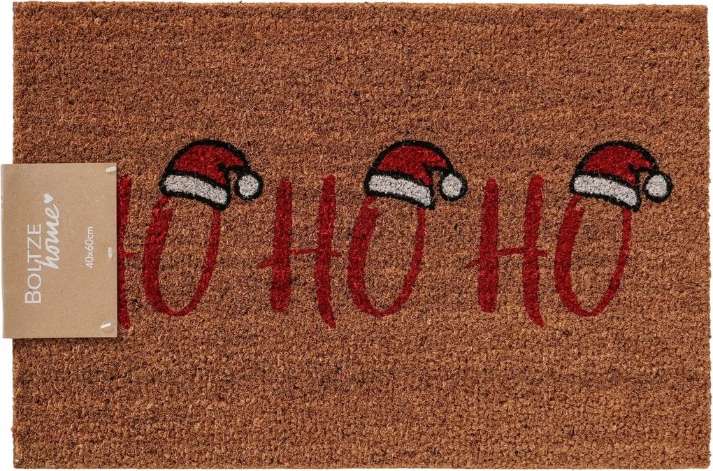 Kókuszrost Lábtörlő Karácsonyi Barna Hohoho 60 x 40 CM