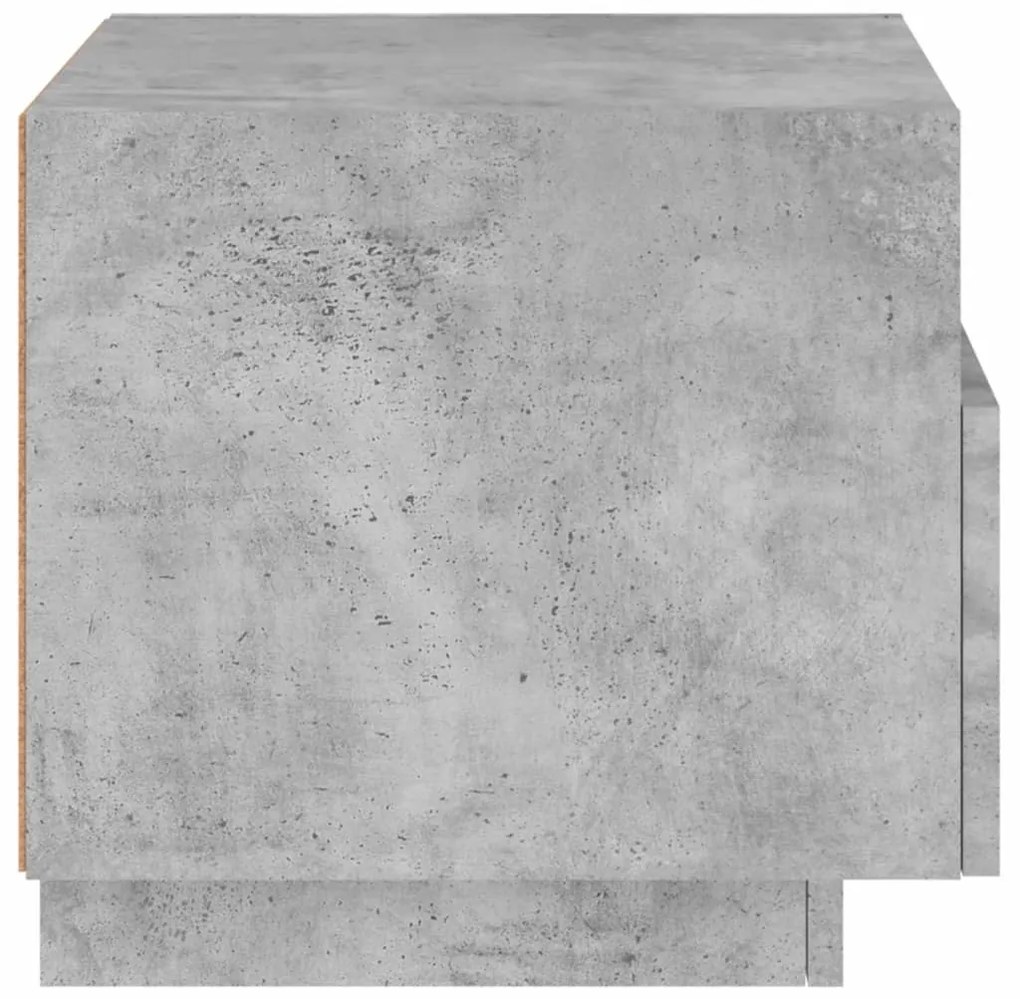 betonszürke éjjeliszekrény LED-világítással 40 x 39 x 37 cm
