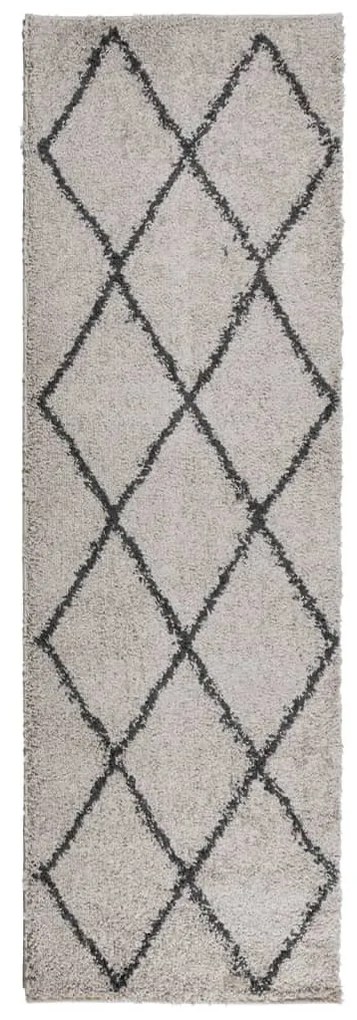 PAMPLONA bézs és antracit bolyhos modern szőnyeg 80 x 250 cm