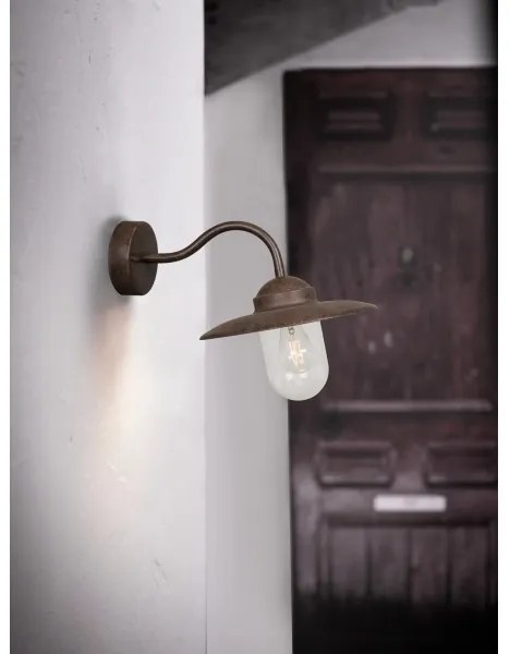 Nordlux - Kültéri fali lámpa LUXEMBOURG 1xE27/60W/230V IP54 barna/patinás