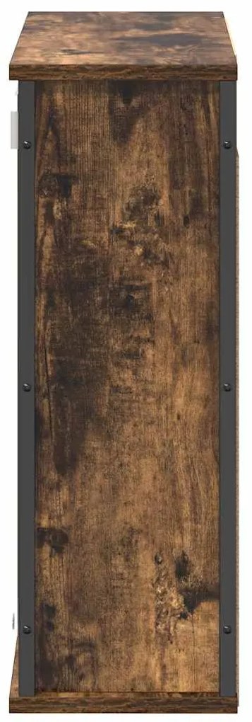 füstölt tölgy fürdőszoba fali szekrény tükörrel 60x21x60 cm
