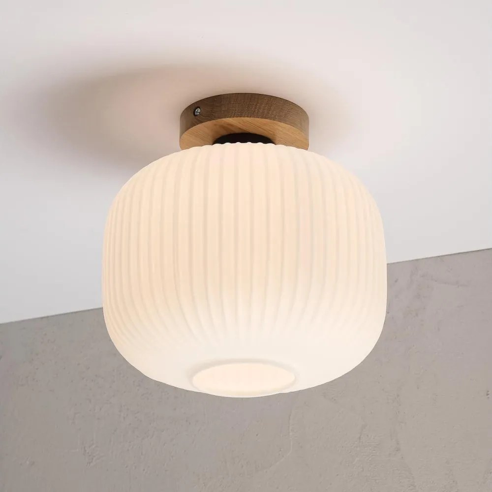 Mennyezeti lámpa HARMA WOOD 1xE27/15W/230V tölgy/fehér átm. 25 cm