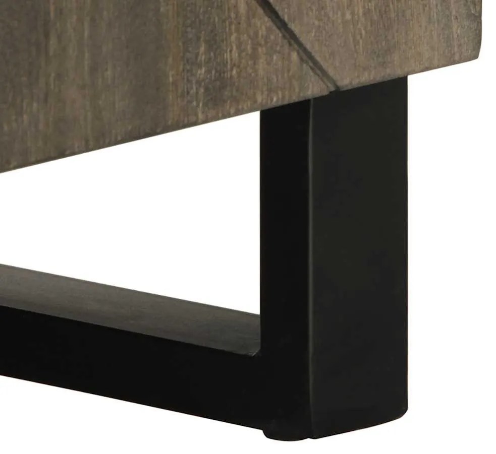 fekete tömör mangófa TV-szekrény 105 x 33 x 46 cm