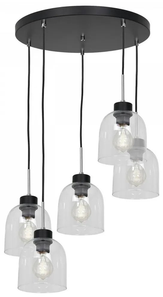 Csillár zsinóron BOGOTA 5xE27/60W/230V átlátszó