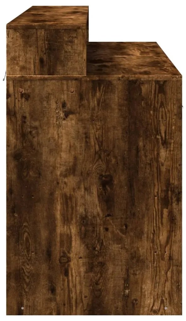 füstös tölgy színű szerelt fa íróasztal LED-ekkel 120x55x91 cm