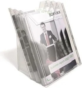 Katalógustartó, asztali és fali, A4, 3 rekeszes, DURABLE Combiboxx, átlátszó (DB858019)