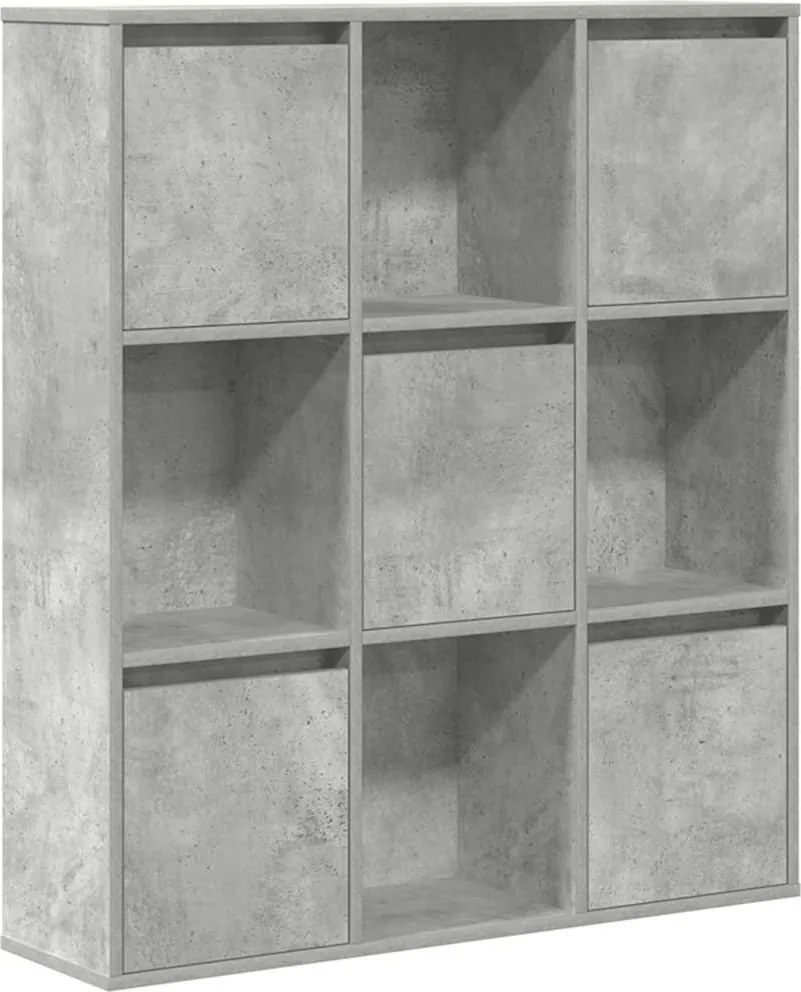 vidaXL betonszürke szerelt fa könyvespolc 89x24x101,5 cm