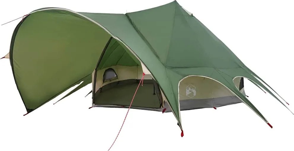 vidaXL Teepee sátor 9 fős tetővel Zöld és Szürke 600 x 600 x 347 cm