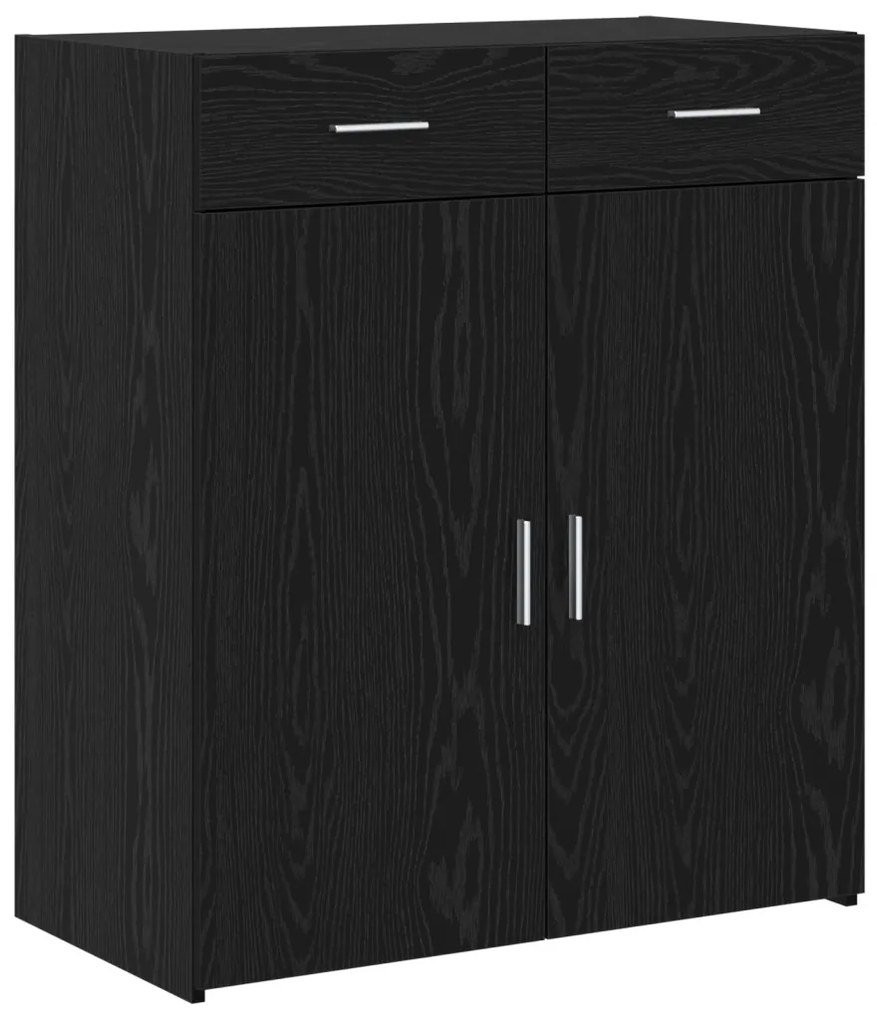 tárolószekrény fekete tölgy 80x42,5x93,5 cm szerelt fa