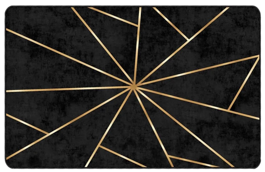 fekete-arany mosható csúszásgátló szőnyeg 190 x 300 cm