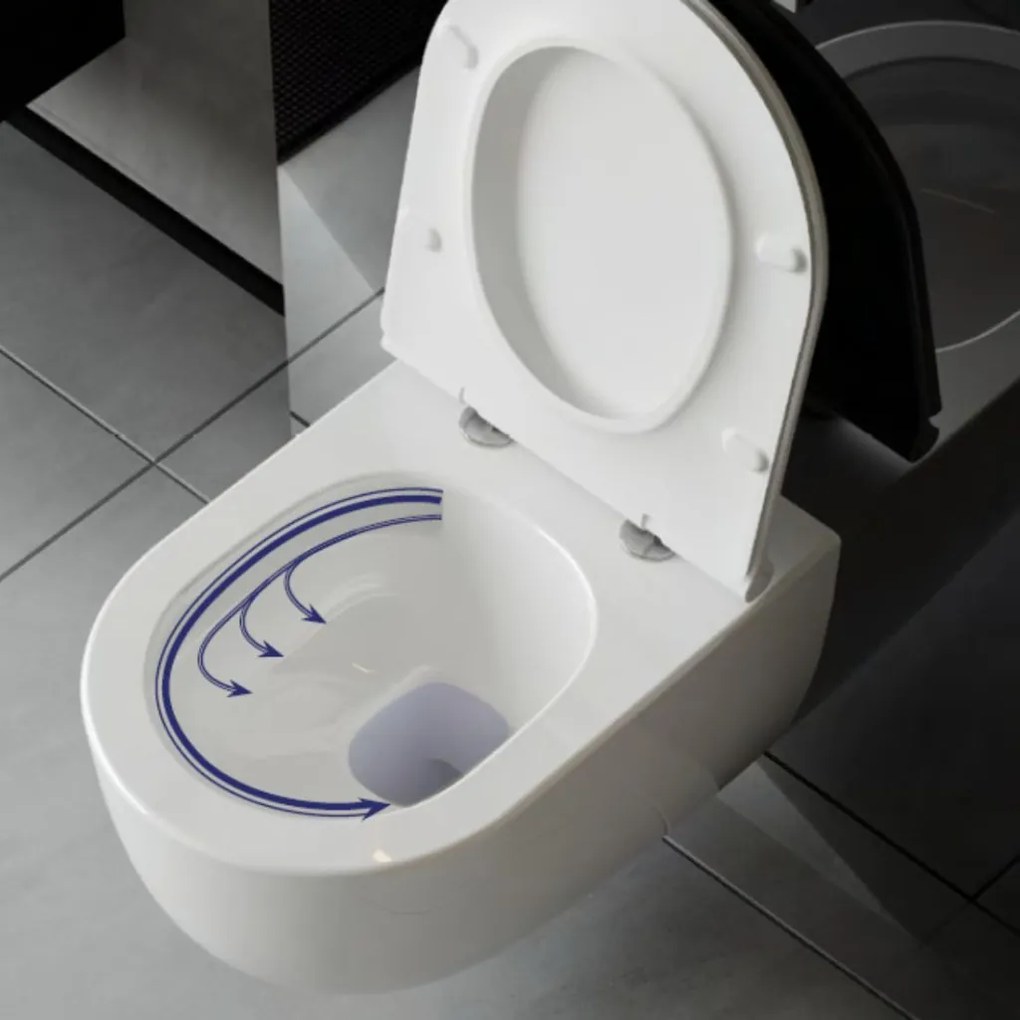 CeraStyle BELLA fali WC - perem nélküli - rimless - VORTEX örvényöblítéssel - 53 cm