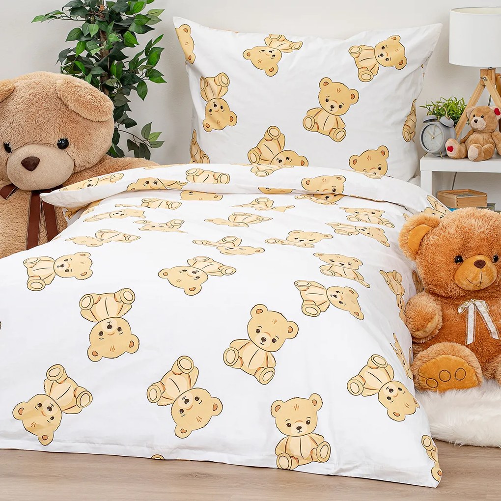 4Home Teddies pamut ágyneműhuzat, 140 x 200 cm, 70 x 90 cm, 140 x 200 cm, 70 x 90 cm