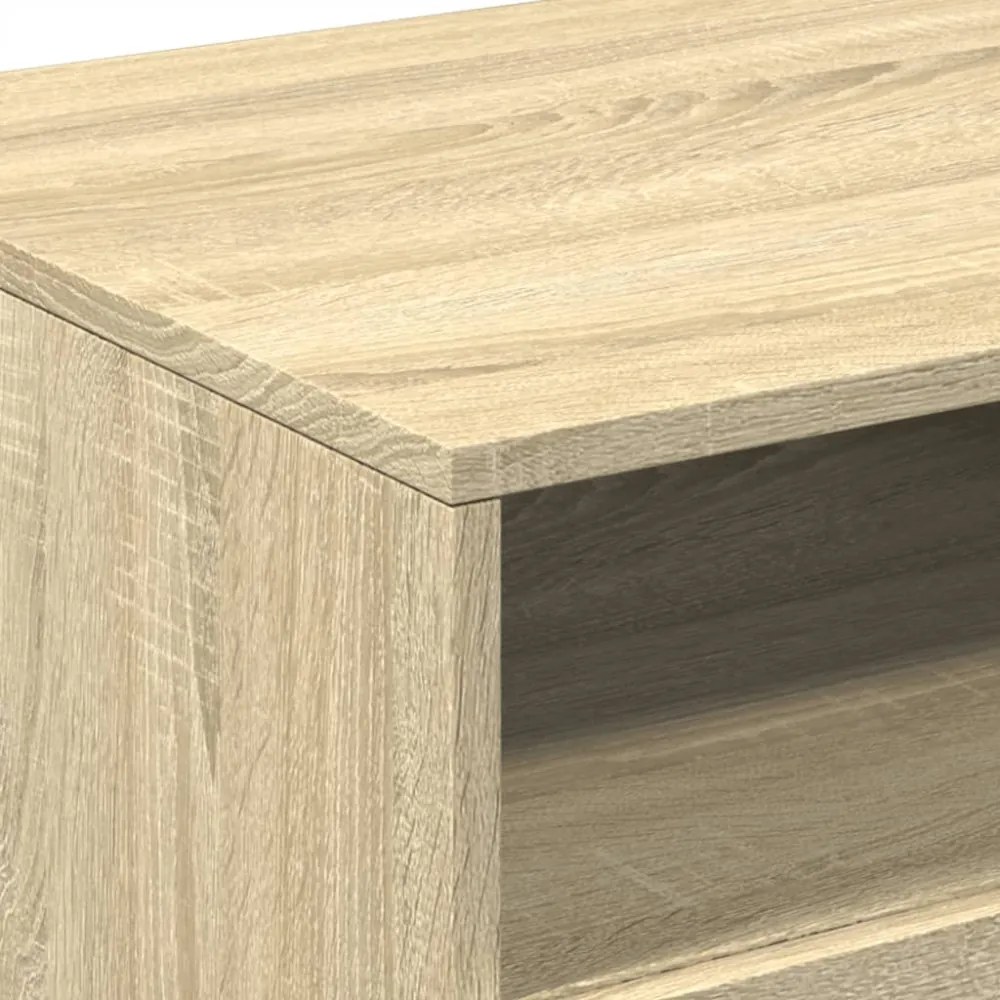sonoma tölgy színű dohányzóasztal LED-lámpákkal 90x49x40 cm