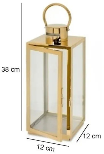 Arany dekoratív lámpás, 38 cm