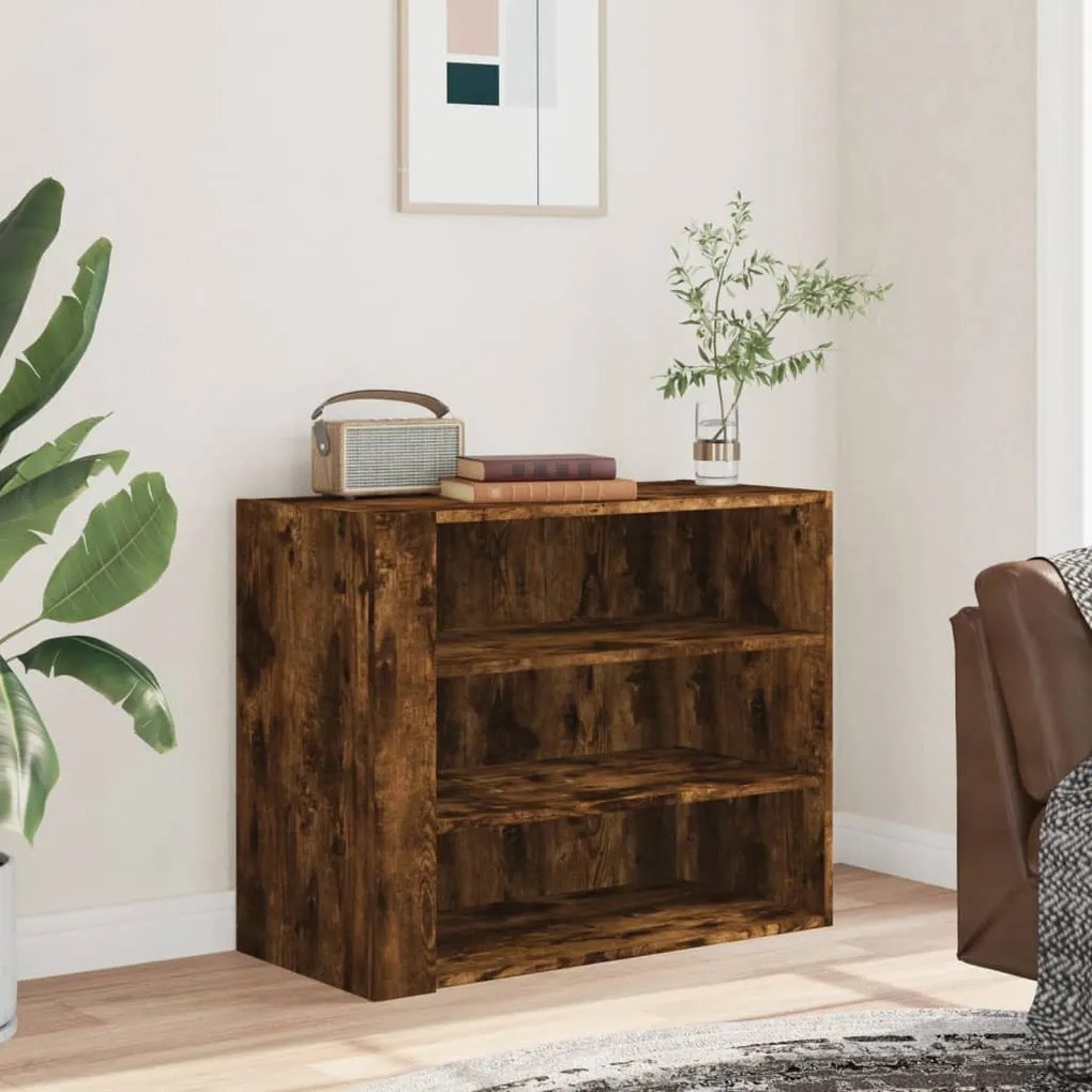 füstös tölgy színű szerelt fa faliszekrény 75 x 35 x 60 cm