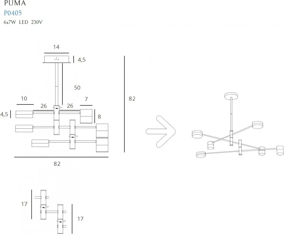 Függeszték Fekete MAXLIGHT P0405