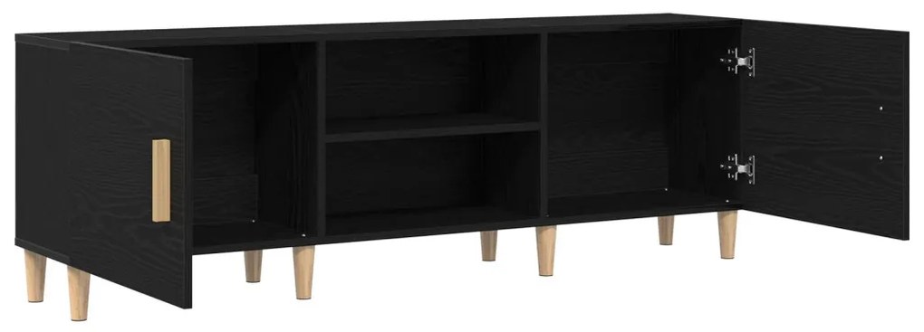 TV Állvány - Fekete Tölgy, 150x30x50 cm, Mérnöki Fából készült