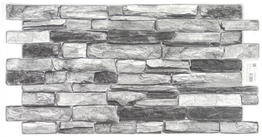 3D PVC falpanel Ezüstszürke palakő mintás