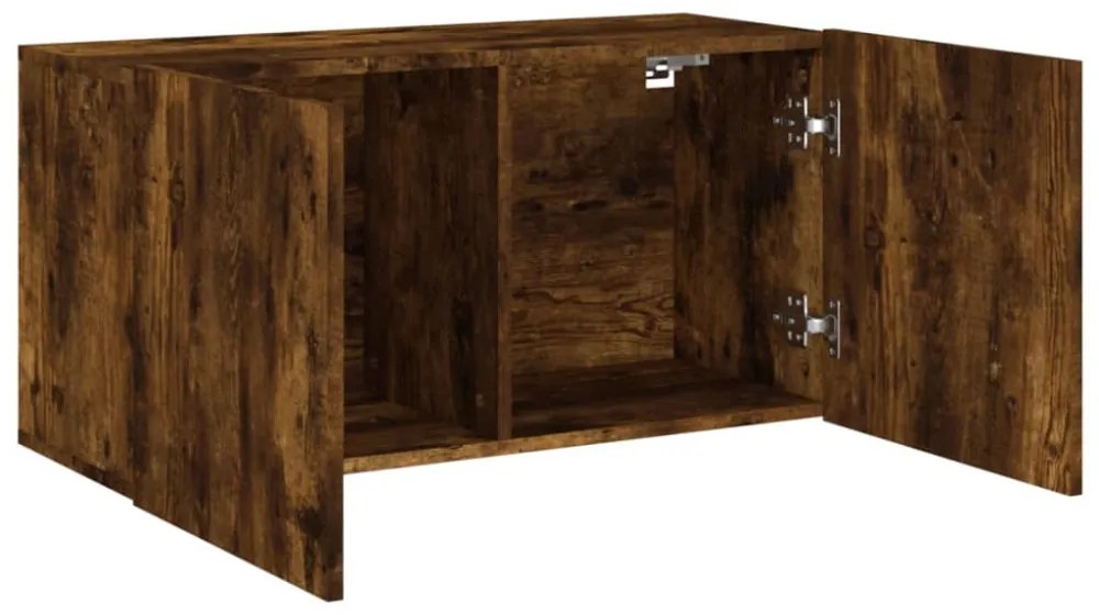 füstös tölgy színű falra szerelhető TV-szekrény 80x 30 x 41 cm
