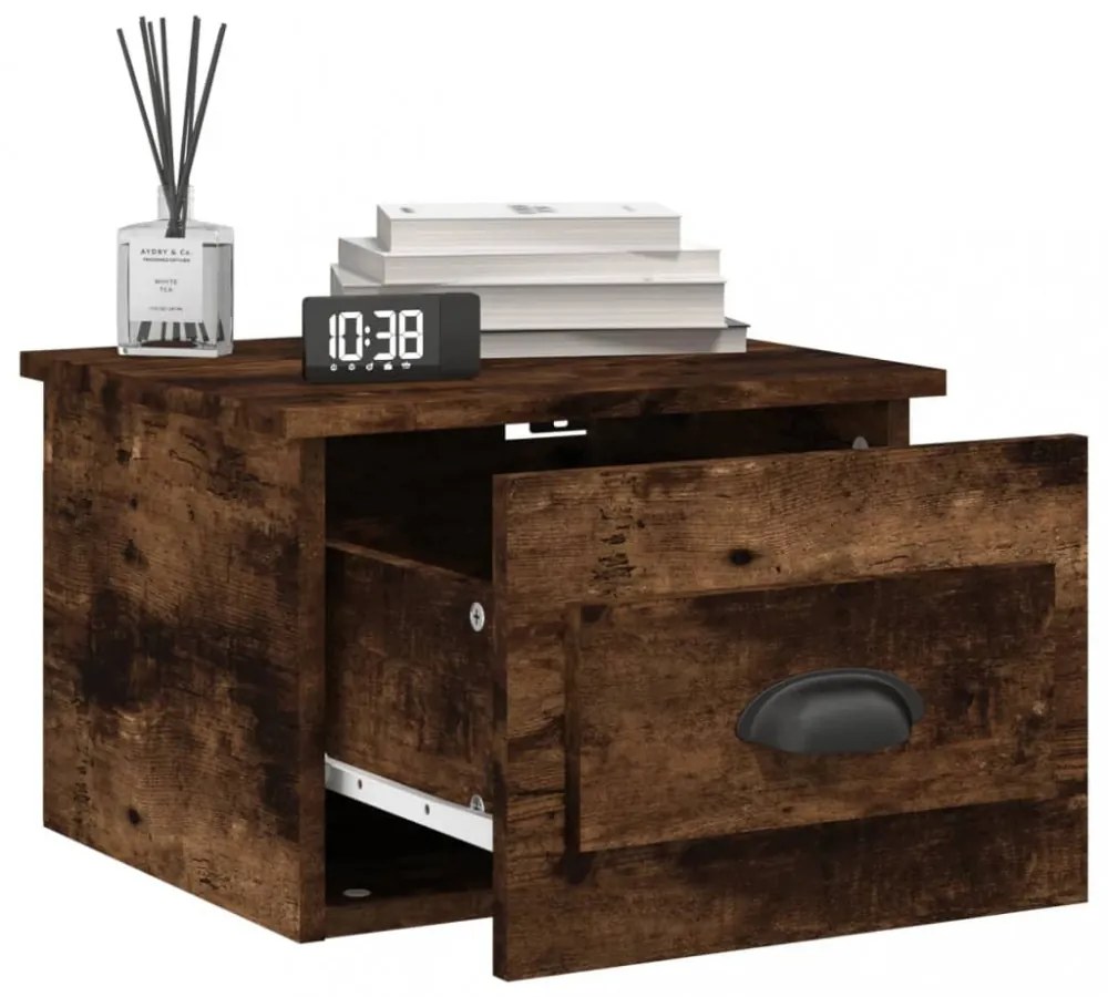 füstös tölgy színű fali éjjeliszekrény 41,5 x 36 x 28 cm