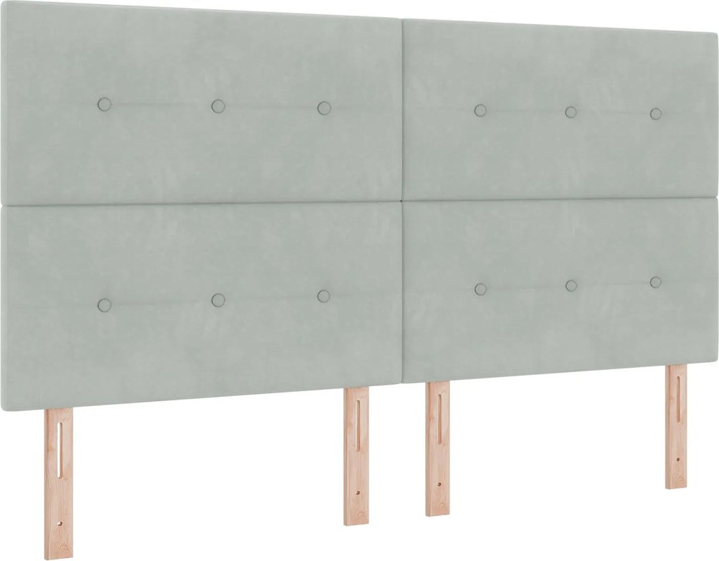 vidaXL LED ágytámla LED -es lámpákkal Világosszürke 180 cm Poliészter