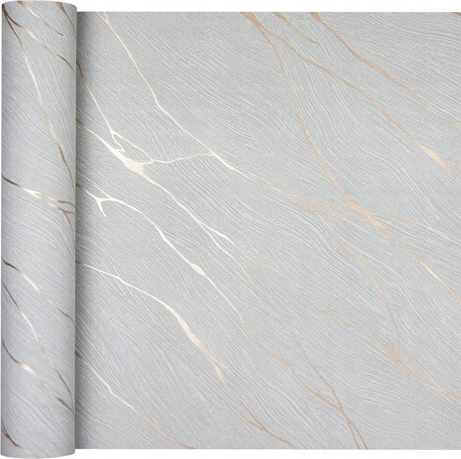 Játékos Világosszürke Metálfényű tapéta, kő hatású, Vnyl, vlies alapon