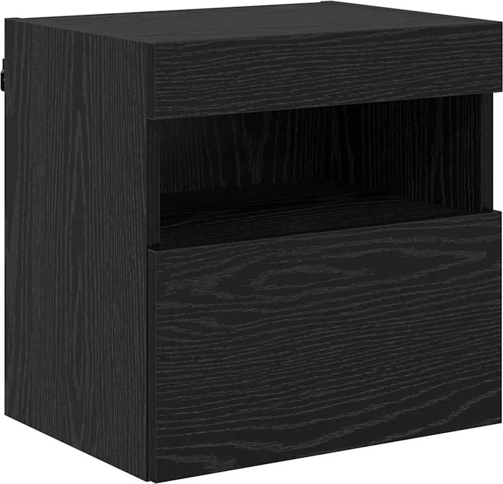vidaXL TV Fali Szekrények 2 pcs Fekete tölgy 40 x 30 x 40 cm Faanyag