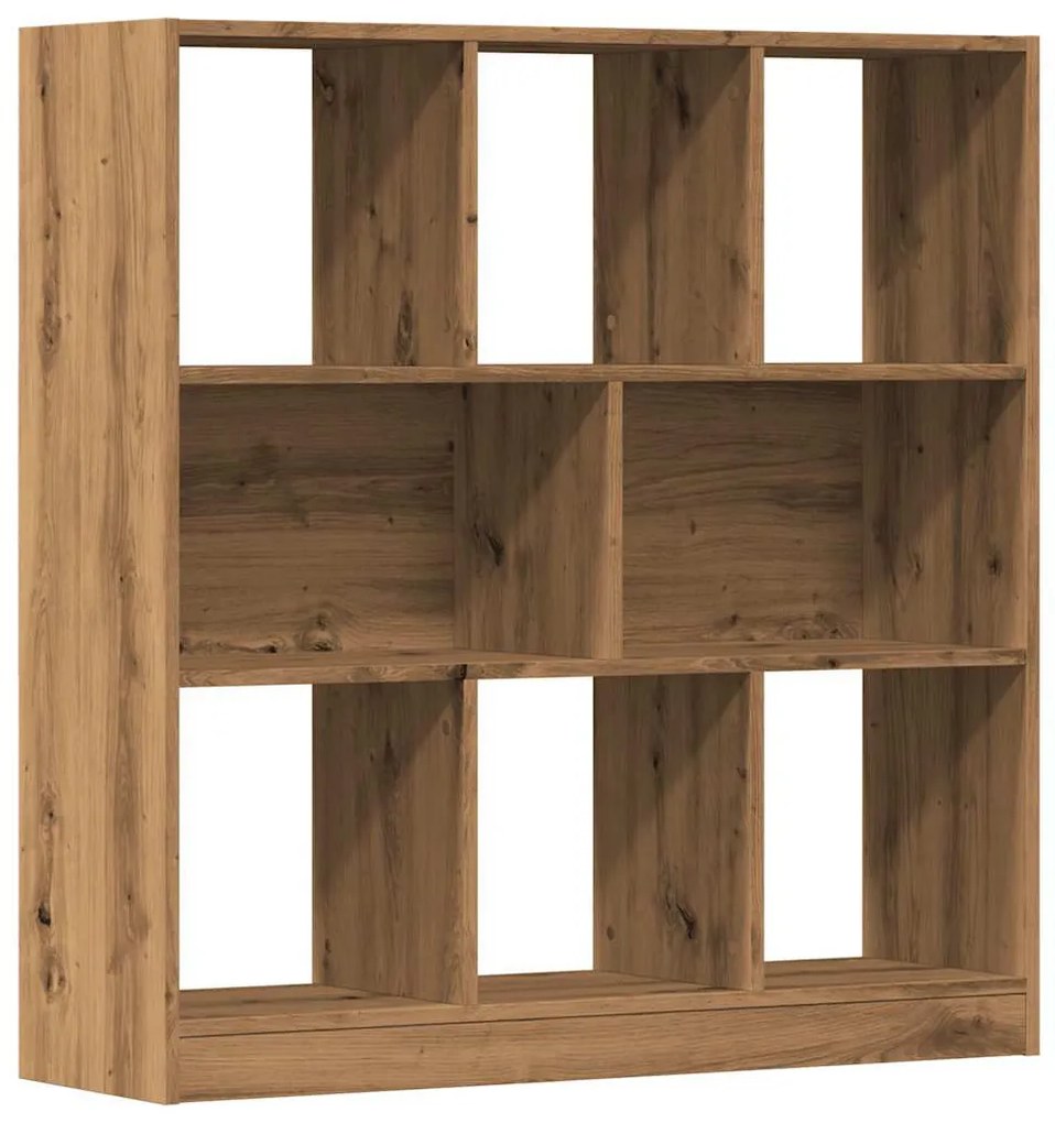 kézműves tölgy színű szerelt fa könyvszekrény 97,5x29,5x100 cm