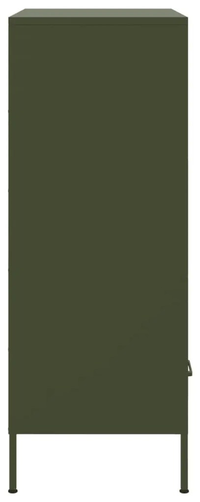 olívazöld acél magasszekrény 68 x 39 x 101,5 cm