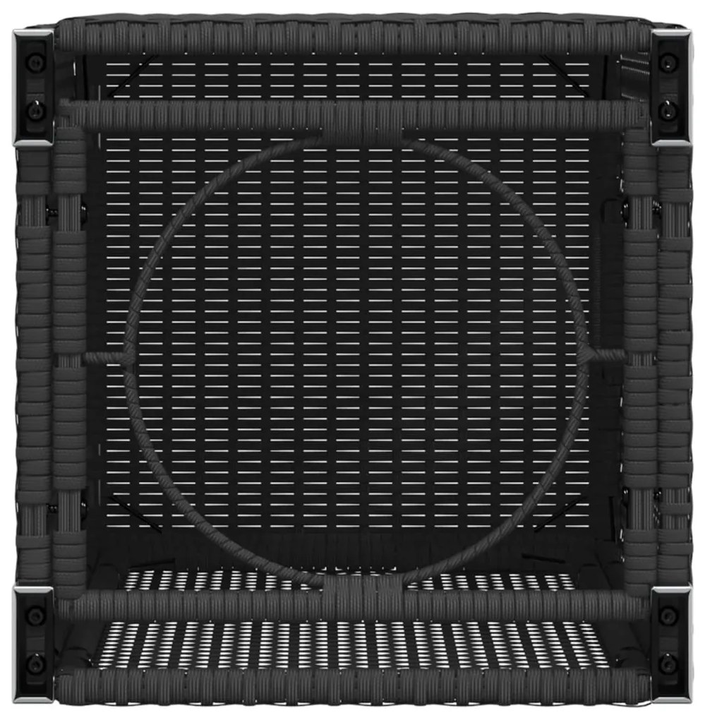 fekete polyrattan propántartály borító asztal 40 x 40 x 60 cm