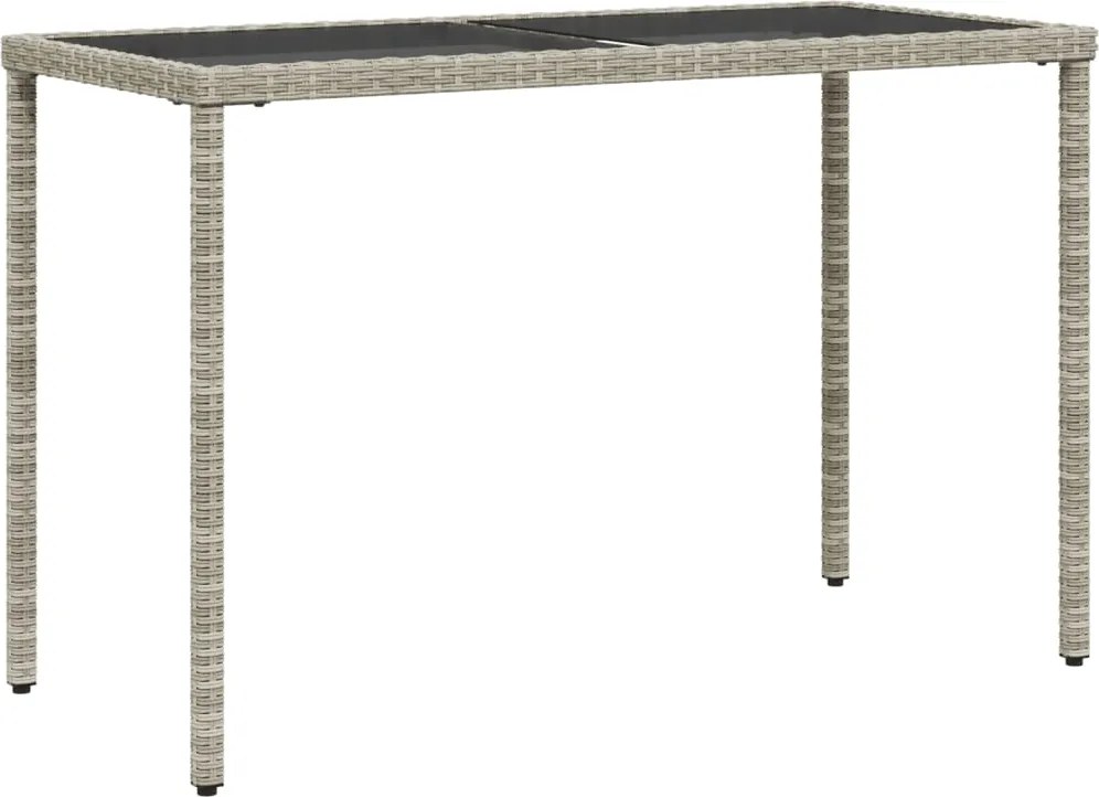 vidaXL szürke polyrattan üveglapos kerti asztal 115x54x74 cm