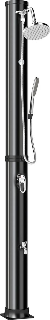 Outsunny 40 l napelemes kerti zuhany kézi és mennyezeti zuhanyfejjel, állítható hőmérséklet, áram nélkül – Aosom