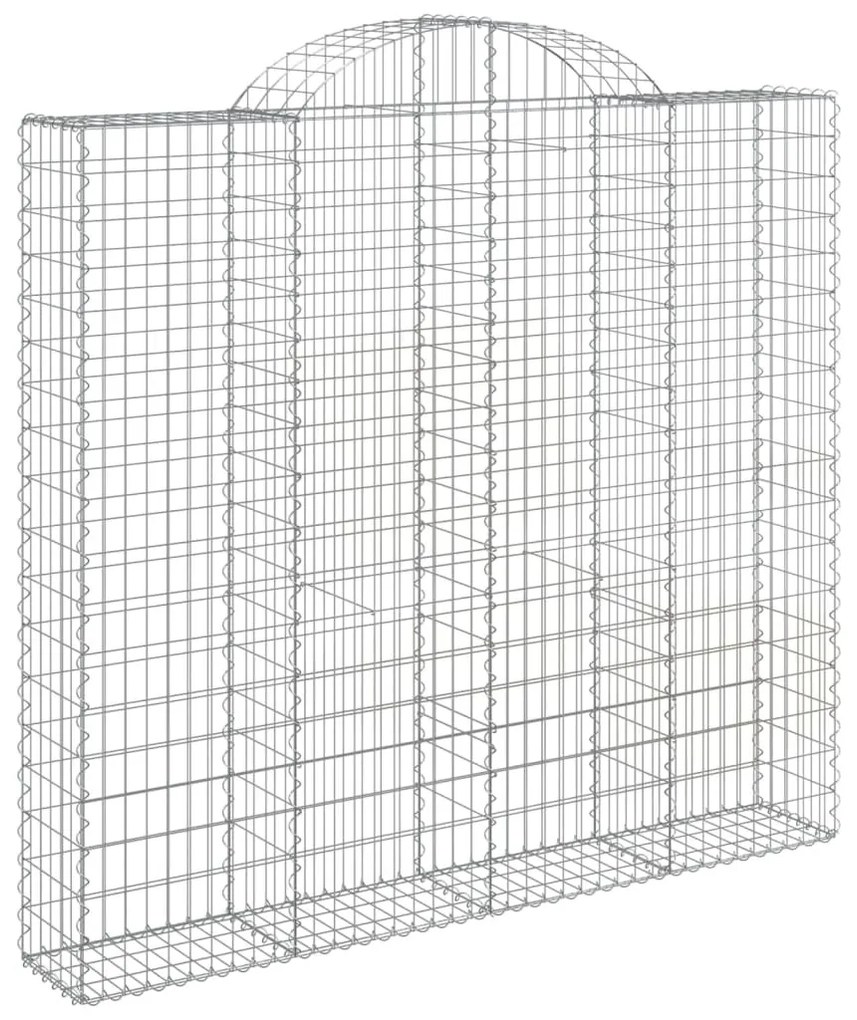 vidaXL 10 db íves horganyzott vas gabion kosár 200x50x180/200 cm