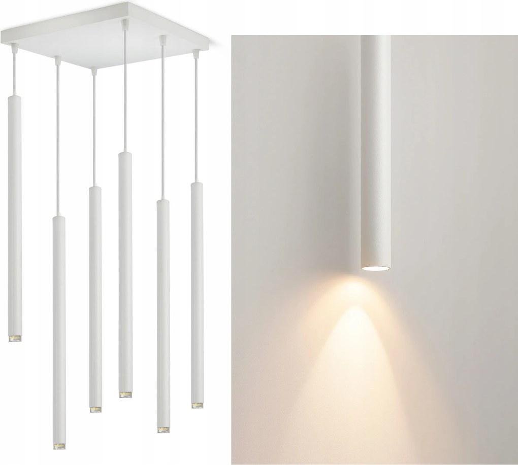 Mennyezeti függőlámpa Laser Jégcsap Tuba 854-AZ6 Fehér G9 6-pontos Led