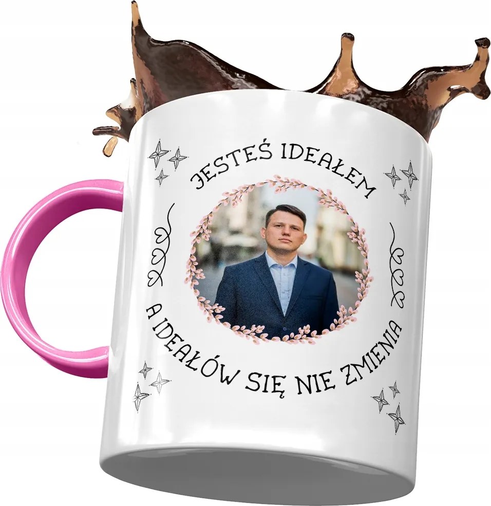 Rózsaszín Bögre Sławomir Mentzen XD Ajándék Nyomtatott Fotóval
