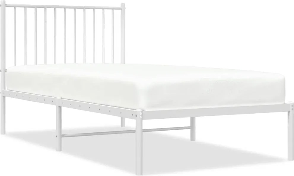 vidaXL fehér fém ágykeret fejtámlával 90x190 cm