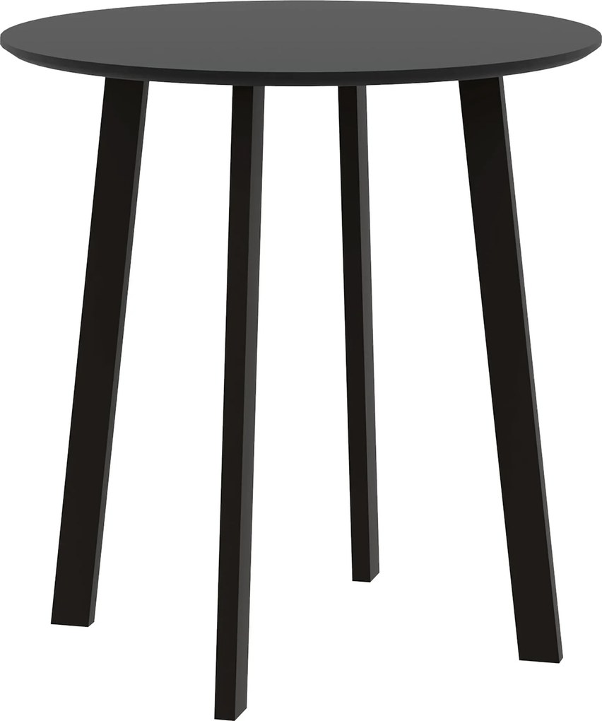 HOMCOM 72 x 72 cm Kerek Étkezőasztal 2 Személy Részére, Modern Stílusú Esernyős Lábakkal, Asztal Konyhába, Étkezőbe és Nappaliba, Fekete | Aosom