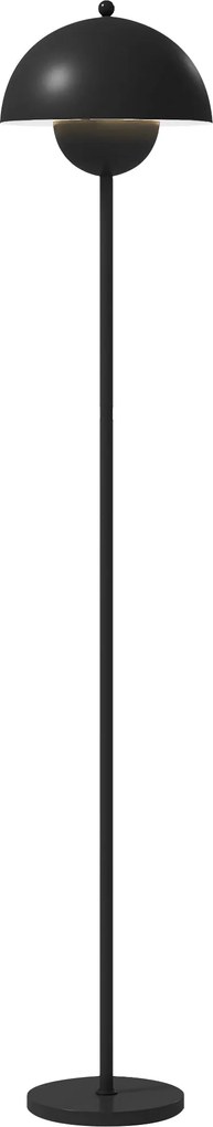 HOMCOM Modern 155 cm Állólámpa Tálformájú Árnyékkal, Reflektáló Fénnyel, Lábkapcsolóval, E27 Foglalattal, Izzó Nélkül, Fekete | Aosom