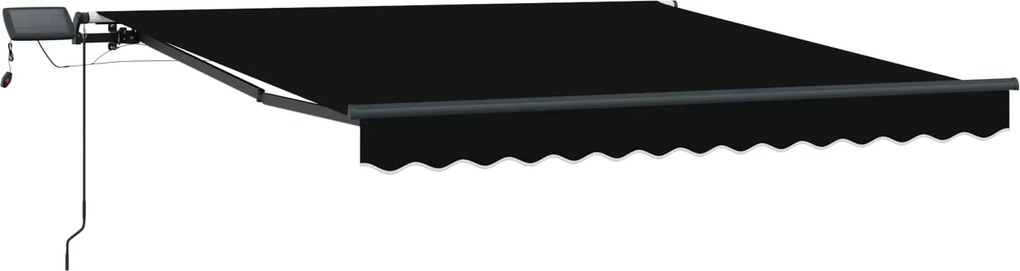 vidaXL Behúzható napellenző Fekete 350 x 250 cm szövet