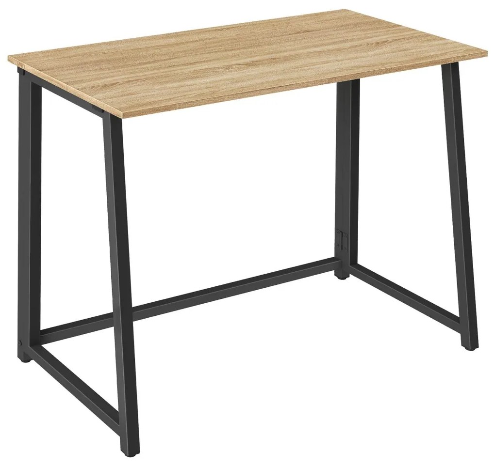 Dolgozószobai szett – összecsukható íróasztal ZARIMO 80×40 cm sonoma tölgy + irodai szék AVOLA VELVET világosszürke