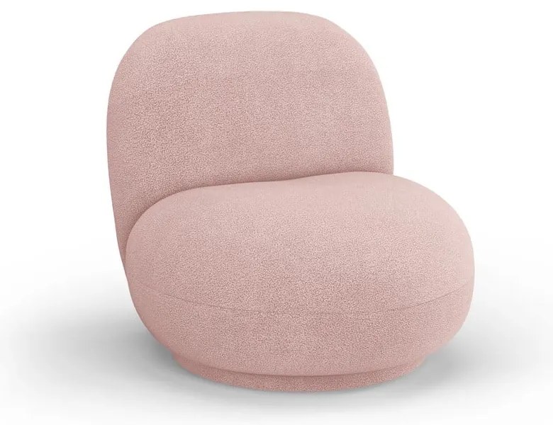 Világos rózsaszín buklé fotel Chuck – Micadoni Home