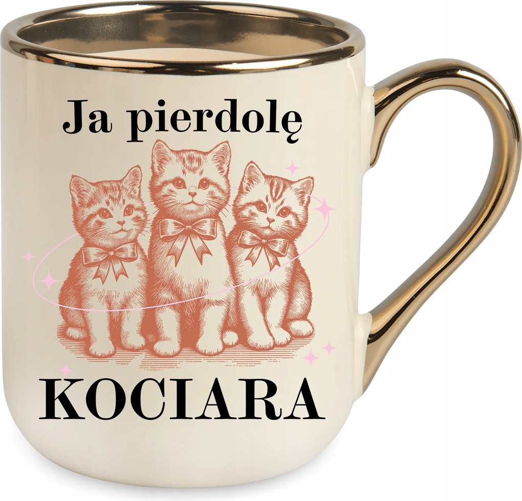 Bögre Elegáns Bézs Ja Pie*cica Alj Ajándék Születésnap Karácsony+csomagolás