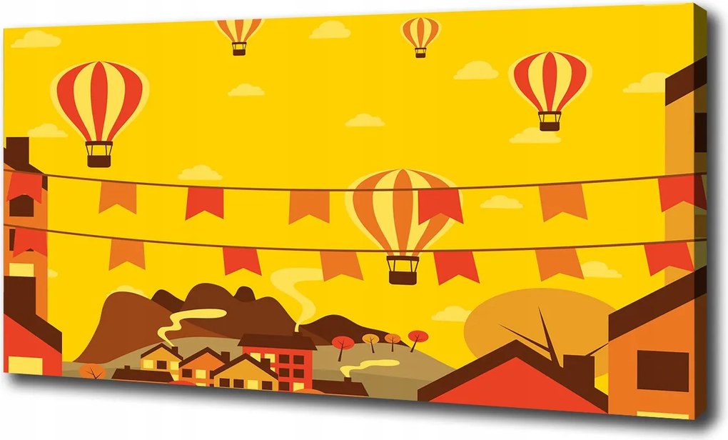 Vászonkép Léggömbök a város felett 100x70 cm