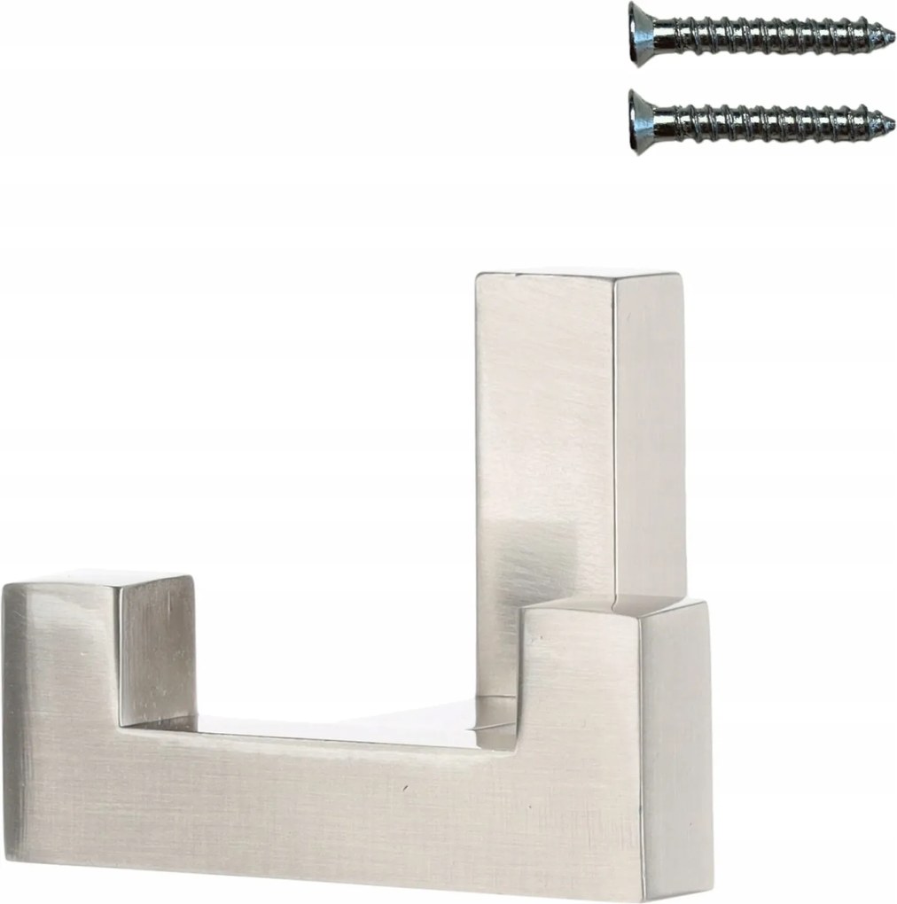 Fali törölközőtartó fürdőszobai nikkel akasztó dupla négyzet